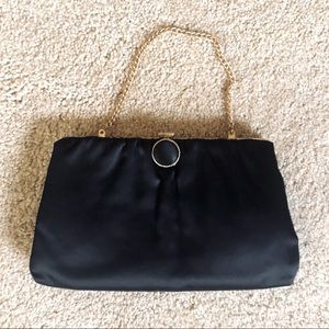 Black Satin Evening Bag ~ Vintage